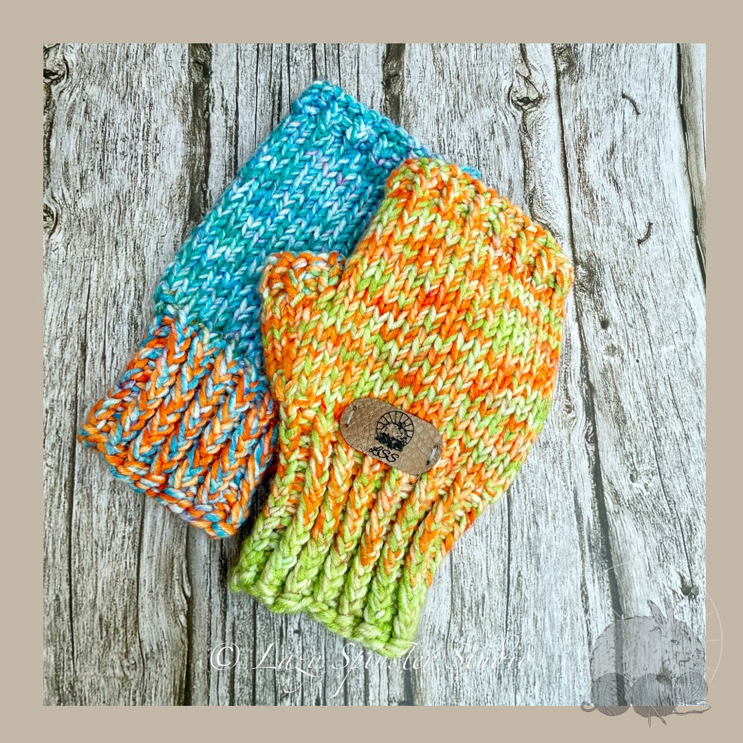 Orange Crush & Cobalt Charm Mitts