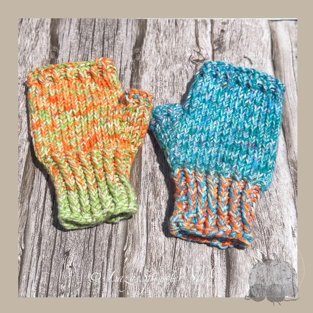 Orange Crush & Cobalt Charm Mitts