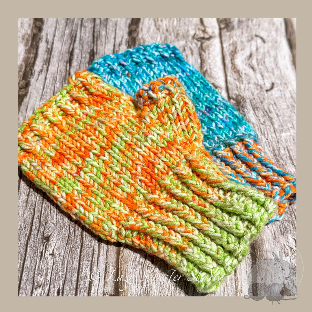 Orange Crush & Cobalt Charm Mitts