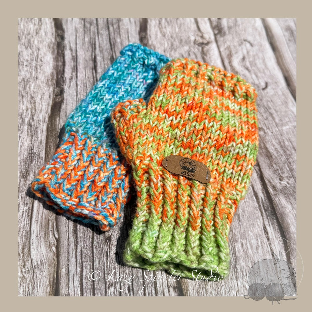Orange Crush & Cobalt Charm Mitts