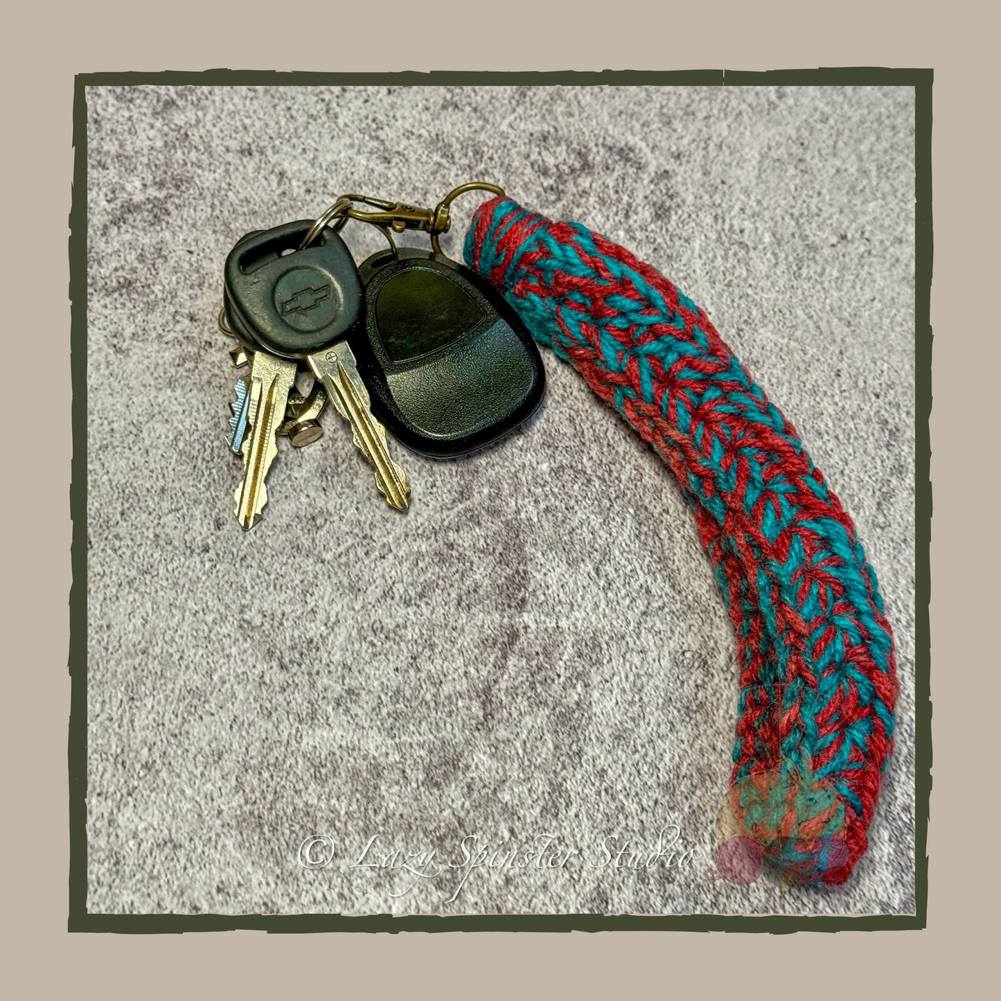 Handmade Crochet Wristlet Keychains - Upcycled Scrap Yarn Key Holders