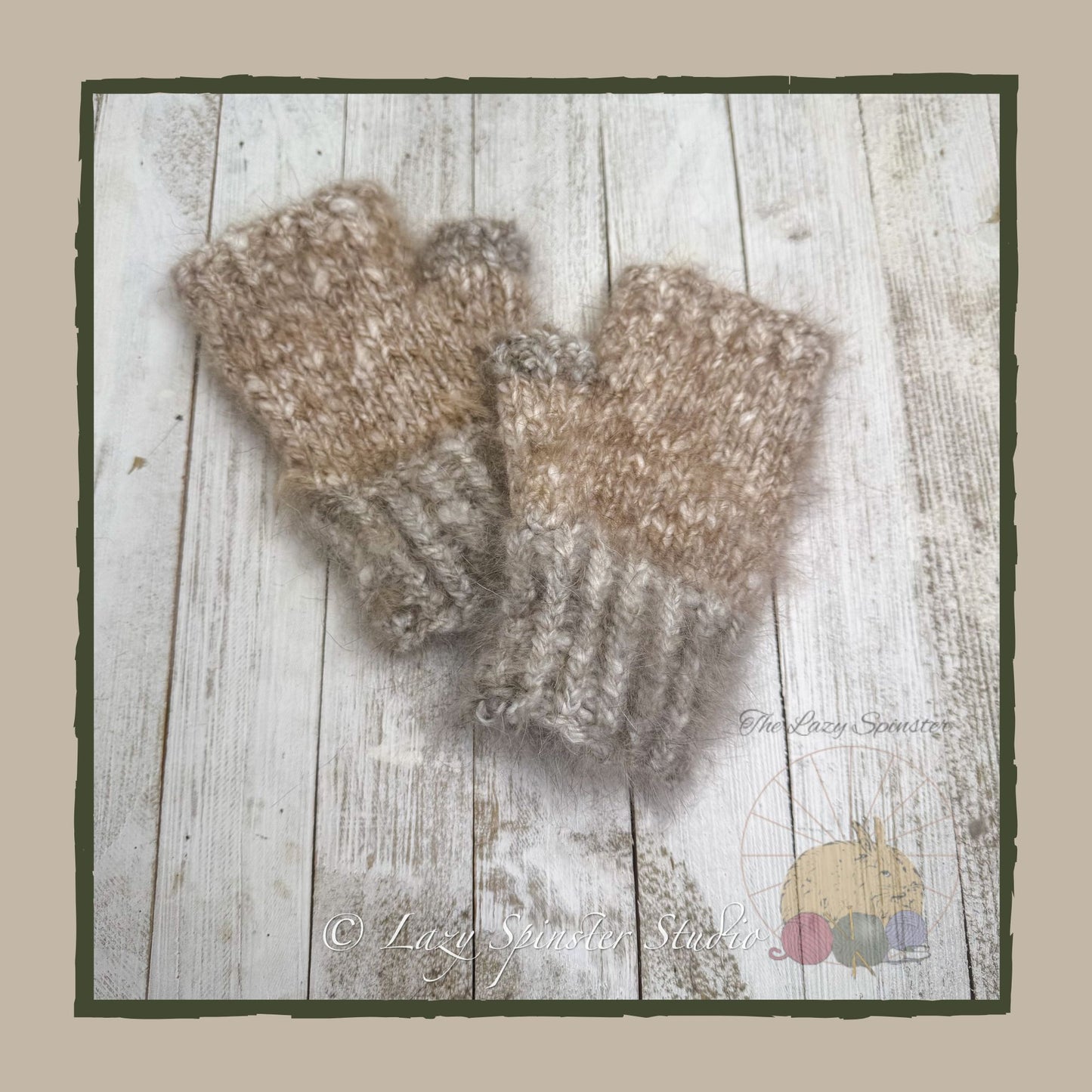 Hand Knit Fingerless Mitts - Handspun Angora & Mohair, Cozy Gloves for All Seasons