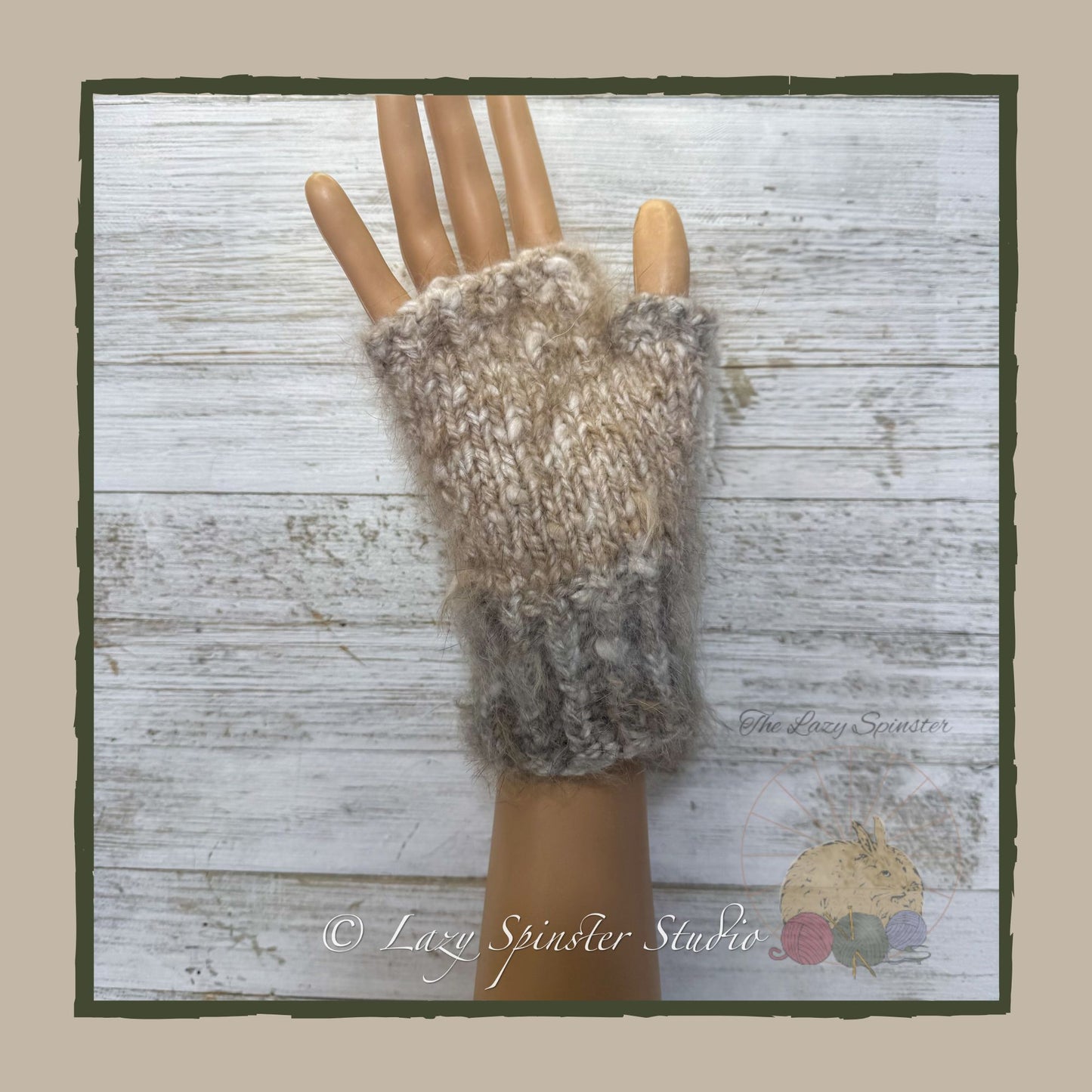 Hand Knit Fingerless Mitts - Handspun Angora & Mohair, Cozy Gloves for All Seasons