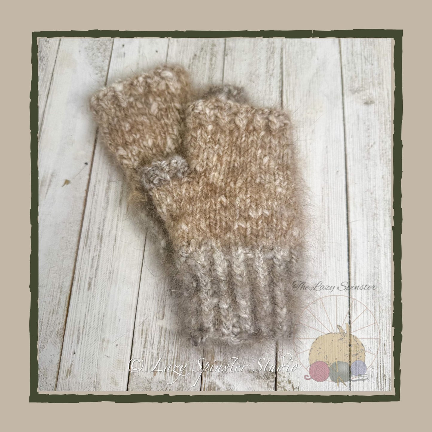 Hand Knit Fingerless Mitts - Handspun Angora & Mohair, Cozy Gloves for All Seasons