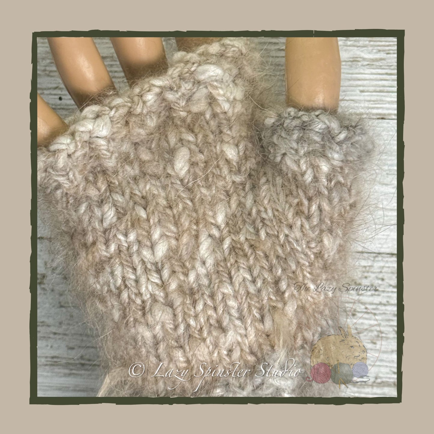 Hand Knit Fingerless Mitts - Handspun Angora & Mohair, Cozy Gloves for All Seasons