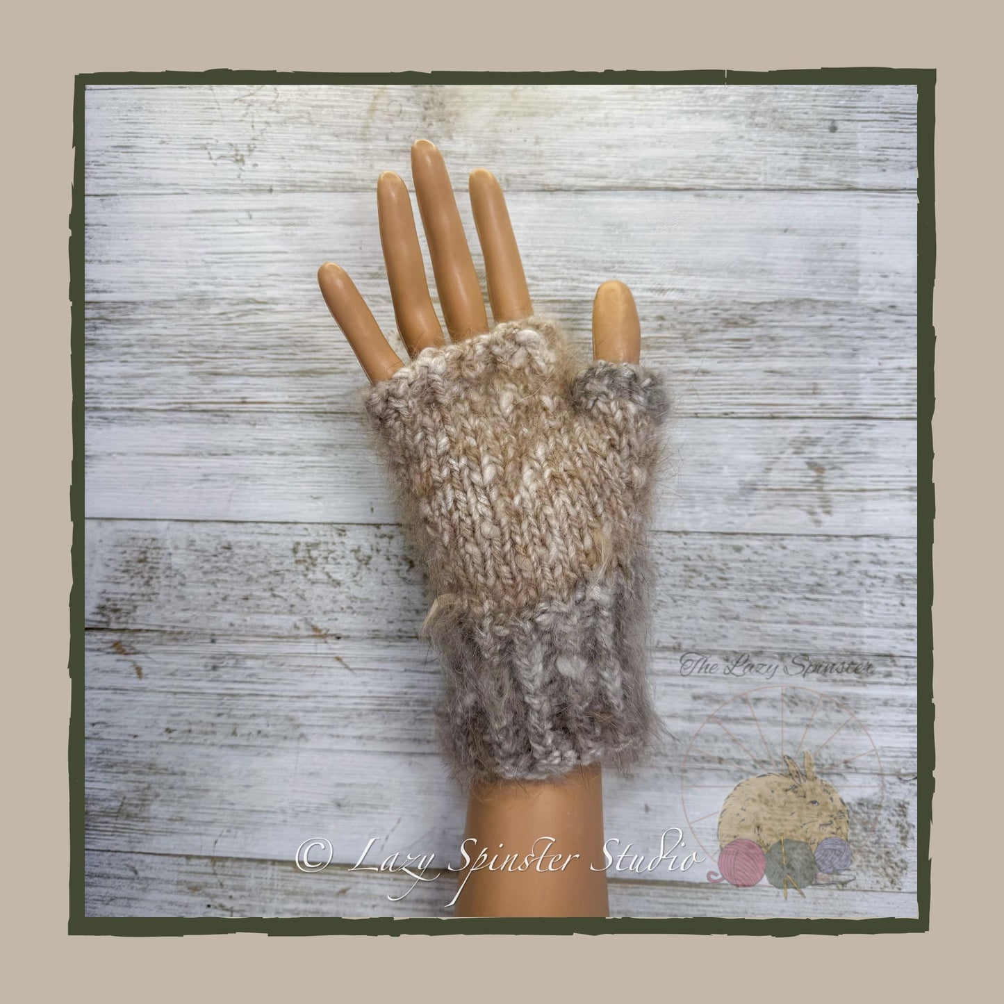 Hand Knit Fingerless Mitts - Handspun Angora & Mohair, Cozy Gloves for All Seasons